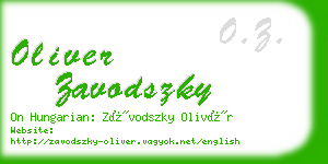 oliver zavodszky business card
